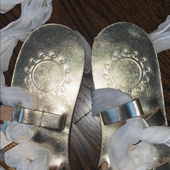 New Leather handmade sandals- silk ribbons USA 10 - Picture 7 of 11